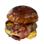 Hamburguesa La Texas con carne de chuletón de buey madurado, pulled pork, costillas, doble cheddar y fundido de cheddar.